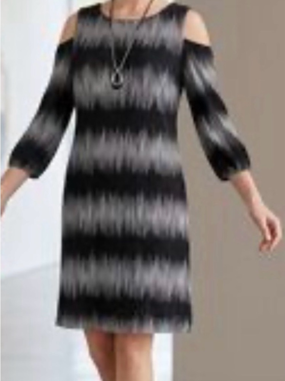 Sandra Darren Cold-Shoulder Midi Dress
